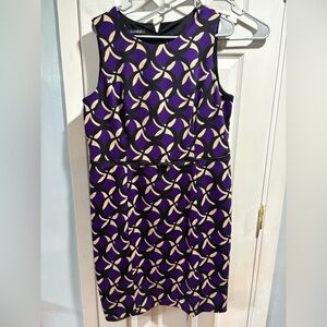 Purple and Black Patterned Dress